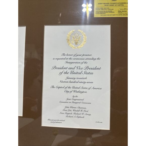 Bill Clinton Framed Inauguration Ticket, Invitation, Program, Photos, Map. - Picture 3 of 9
